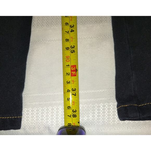 Coldwater Creek Black Jeans Sz 14P Straight Leg Gold Stitching Stretch Petite - Picture 6 of 16